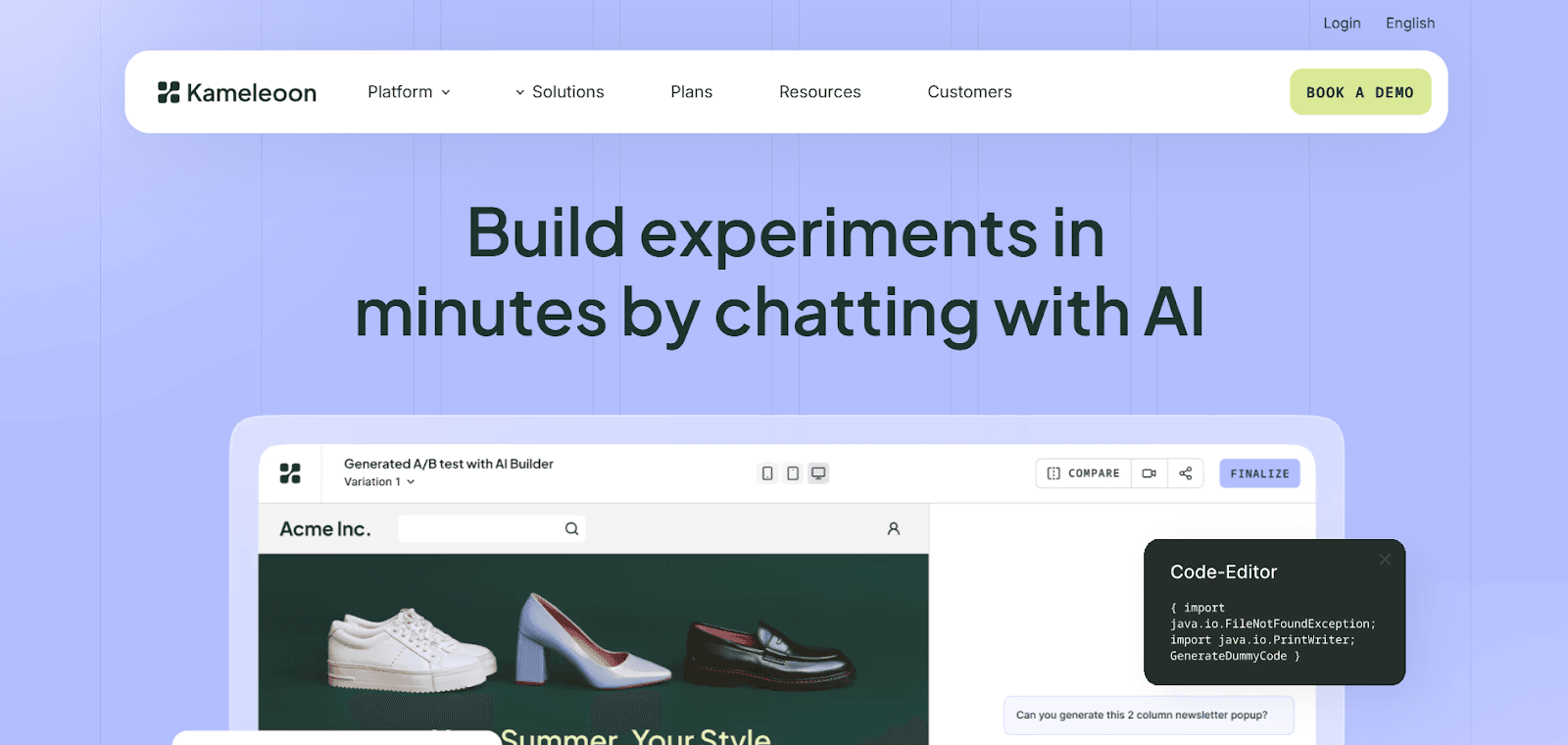 Kameleoon AI experimentation platform