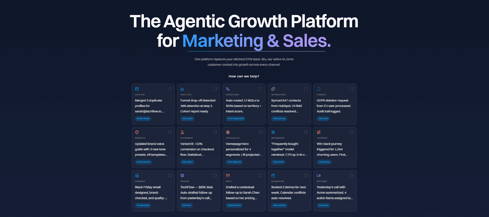 Intempt analytics and execution platform